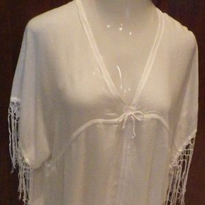 Women's Ligne Kiwi White Coverup Made in France